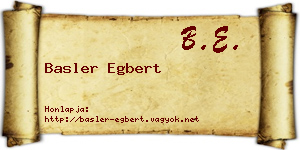 Basler Egbert névjegykártya